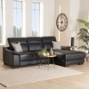 Baxton Studio Reverie Modern Black Full  Leather Sectional Sofa with Right Facing Chaise 223-13125-ZORO